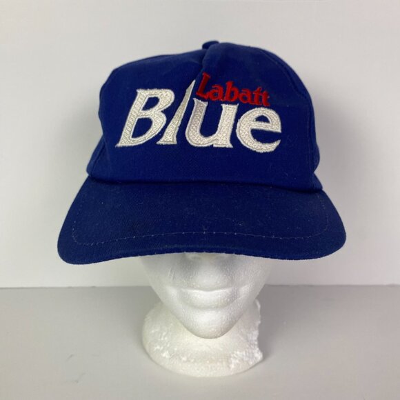 Vintage 90s Labatt Blue Beer Snapback Hat K-Brand Saint John Flames Promo - Picture 2 of 8